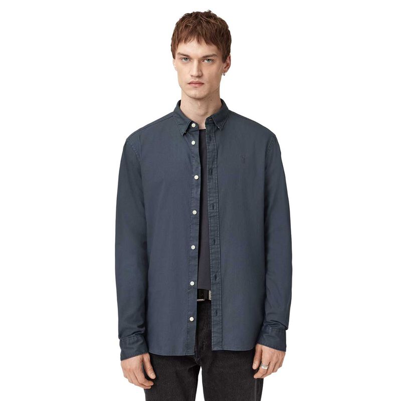 AllSaints Hawthorne Ramskull Stretch Fit Shirt image number 8